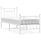 Bedframe met hoofd- en voeteneinde metaal wit 75x190 cm