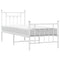 Bedframe met hoofd- en voeteneinde metaal wit 75x190 cm