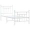 Bedframe met hoofd- en voeteneinde metaal wit 75x190 cm