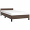 Bedframe met hoofdbord kunstleer bruin 90x200 cm