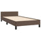 Bedframe met hoofdbord kunstleer bruin 90x200 cm