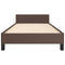 Bedframe met hoofdbord kunstleer bruin 90x200 cm