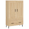 Hoge kast 69,5x31x115 cm bewerkt hout sonoma eikenkleurig