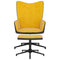 Relaxstoel met voetenbank fluweel en PVC mosterdgeel