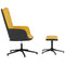 Relaxstoel met voetenbank fluweel en PVC mosterdgeel