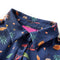 Kinderjurk met lange mouwen blaadjesprint 92 marineblauw