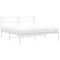 Bedframe met hoofdbord metaal wit 150x200 cm