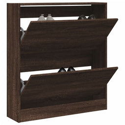 Schoenenkast 80x21x87,5 cm bewerkt hout bruineikenkleurig