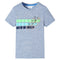Kindershirt met korte mouwen 116 gemleerd blauw