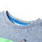 Kindershirt met korte mouwen 116 gemleerd blauw