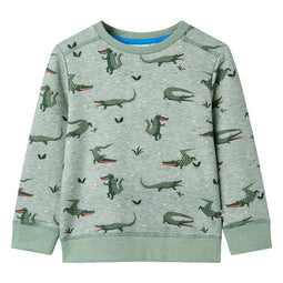 Kindertrui 104 gemleerd lichtkaki