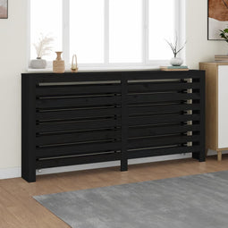 Radiatorombouw 169x19x84 cm massief grenenhout zwart