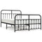 Bedframe met hoofd- en voeteneinde metaal zwart 150x200 cm