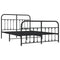 Bedframe met hoofd- en voeteneinde metaal zwart 150x200 cm