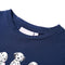 Kindershirt met hondenprint 128 marineblauw