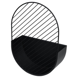 Duraline Wand opbergrek met ronde lijnen 30x42x10cm Zwart