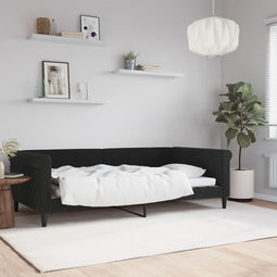 Slaapbank 100x200 cm fluweel zwart