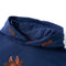 Kindertrui met capuchon paardenontwerp 128 marineblauw