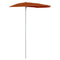Parasol half met paal 180x90 cm terracottakleurig