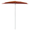 Parasol half met paal 180x90 cm terracottakleurig