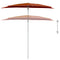 Parasol half met paal 180x90 cm terracottakleurig