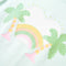 Kindershirt regenboog en palmbomen 128 lichtmintkleurig