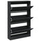 Schoenenkast 80x21x125,5 cm bewerkt hout zwart