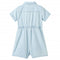 Kinderonesie met korte mouwen 128 zachtblauw