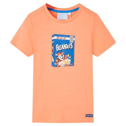 Kindershirt met korte mouwen 116 neonoranje