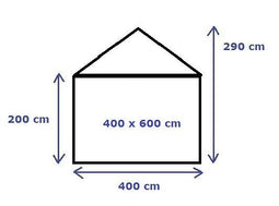 Opslagtent Premium PVC 4x6 mtr in Grijs