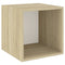Wandkast 37x37x37 cm spaanplaat wit en sonoma eikenkleurig