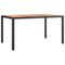 Tuintafel met houten blad poly ratten en acaciahout zwart