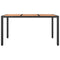 Tuintafel met houten blad poly ratten en acaciahout zwart