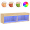 Tv-meubel met LED-verlichting 100x30x30 cm sonoma eikenkleurig