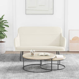 Bankje 110x76x80 cm fluweel crmekleurig