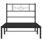Bedframe met hoofdbord metaal zwart 90x200 cm