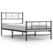 Bedframe met hoofd- en voeteneinde metaal zwart 90x200 cm
