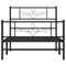 Bedframe met hoofd- en voeteneinde metaal zwart 90x200 cm