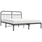 Bedframe met hoofdbord metaal zwart 160x200 cm