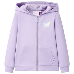 Kindervest met capuchon 128 lila
