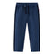 Kinderbroek met zwarte bies 128 marineblauw