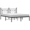 Bedframe met hoofdbord metaal zwart 160x200 cm
