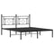 Bedframe met hoofdbord metaal zwart 160x200 cm