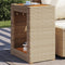 Tuinbijzettafel met houten blad 60x40x75 cm poly rattan beige