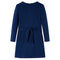 Kinderjurk met lange mouwen kattenprint 128 marineblauw