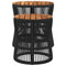 Tuinbijzettafels 2 st met houten blad poly rattan zwart