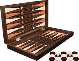 Klassiek Ebbenhouten backgammon bordspel - XXL 48cm