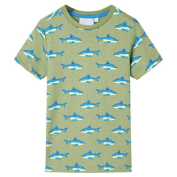 Kindershirt 128 lichtkakikleurig