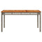 Tuintafel 140x80x75 cm poly rattan en acaciahout grijs