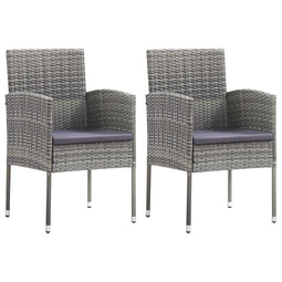 Tuinstoelen 2 st poly rattan antraciet